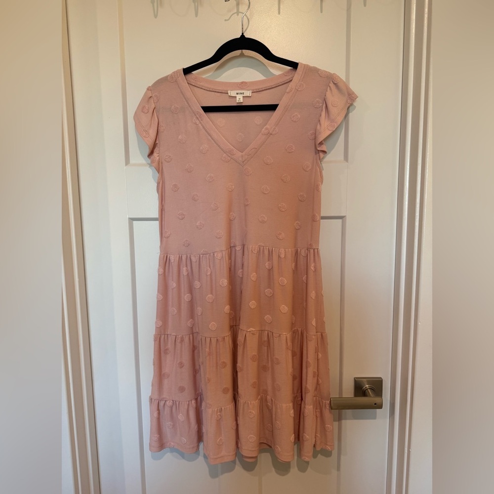 Pink polka dot summer dress